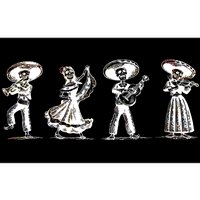 Dancing Mexican Skeletons Playing Music Bumper Sticker