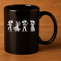 Dancing Mexican Skeletons Playing Music 11oz C Handle Ceramic Mug