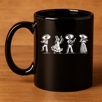 Dancing Mexican Skeletons Playing Music 11oz C Handle Ceramic Mug