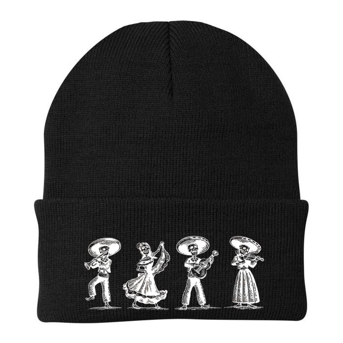 Dancing Mexican Skeletons Playing Music Beanie