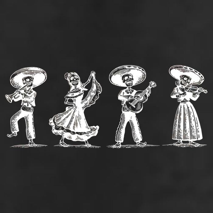 Dancing Mexican Skeletons Playing Music Beanie