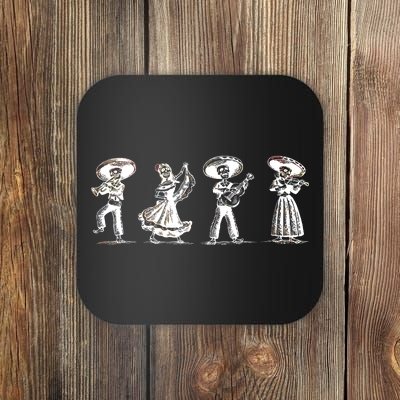 Dancing Mexican Skeletons Playing Music Coaster