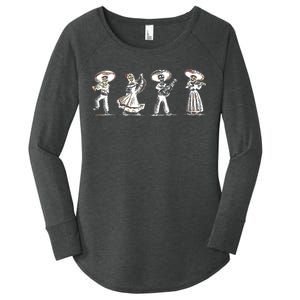 Dancing Mexican Skeletons Playing Music Women's Perfect Tri Tunic Long Sleeve Shirt