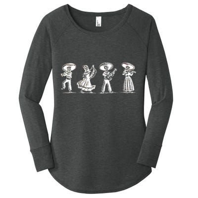 Dancing Mexican Skeletons Playing Music Women's Perfect Tri Tunic Long Sleeve Shirt