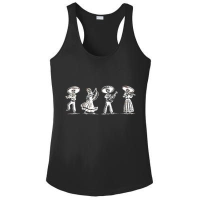 Dancing Mexican Skeletons Playing Music Ladies PosiCharge Competitor Racerback Tank