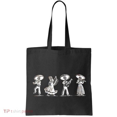 Dancing Mexican Skeletons Playing Music Bag