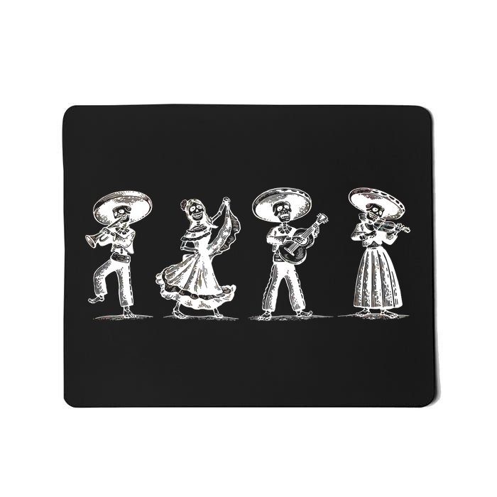 Dancing Mexican Skeletons Playing Music Mousepad