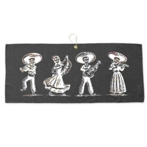 Dancing Mexican Skeletons Playing Music Large Microfiber Waffle Golf Towel