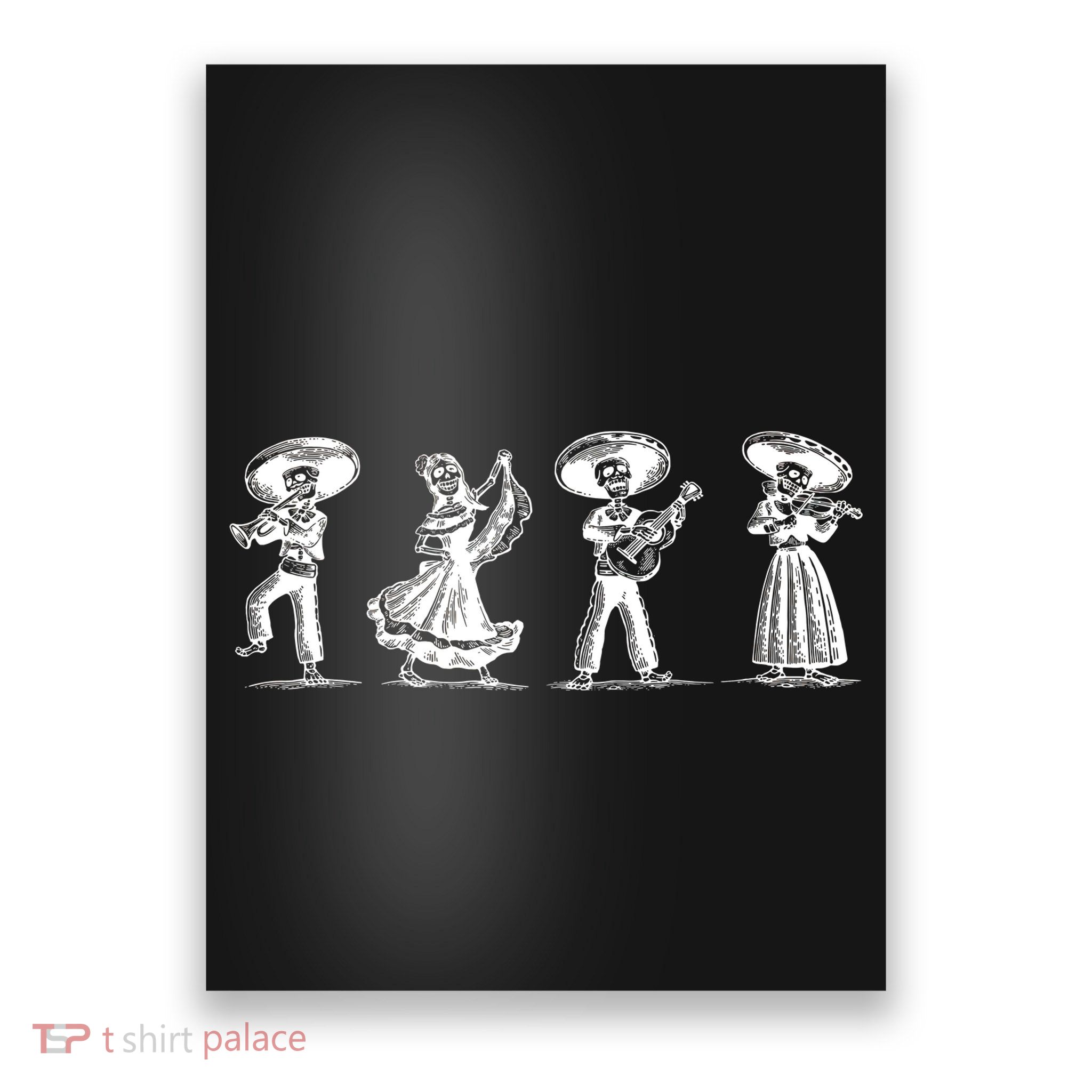 Dancing Mexican Skeletons Playing Music Poster