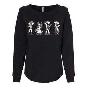 Dancing Mexican Skeletons Playing Music Womens California Wash Sweatshirt