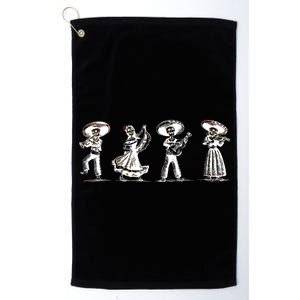 Dancing Mexican Skeletons Playing Music Platinum Collection Golf Towel