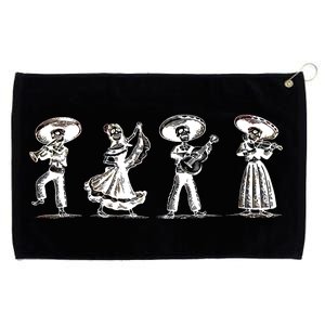 Dancing Mexican Skeletons Playing Music Grommeted Golf Towel