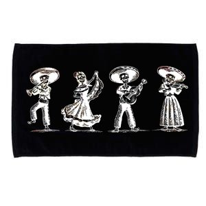 Dancing Mexican Skeletons Playing Music Microfiber Hand Towel