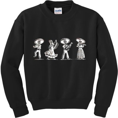 Dancing Mexican Skeletons Playing Music Kids Sweatshirt