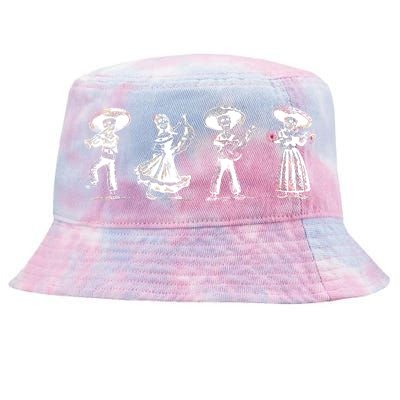 Dancing Mexican Skeletons Playing Music Tie-Dyed Bucket Hat