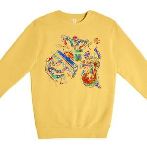 Dancing Skeleton Music Band Premium Crewneck Sweatshirt