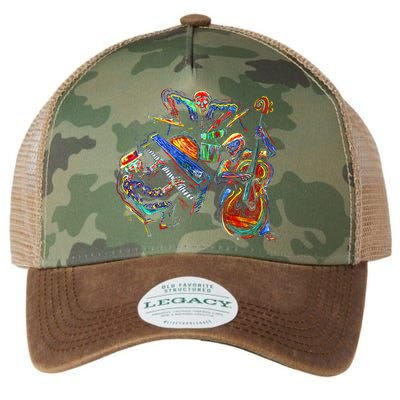 Dancing Skeleton Music Band Legacy Tie Dye Trucker Hat