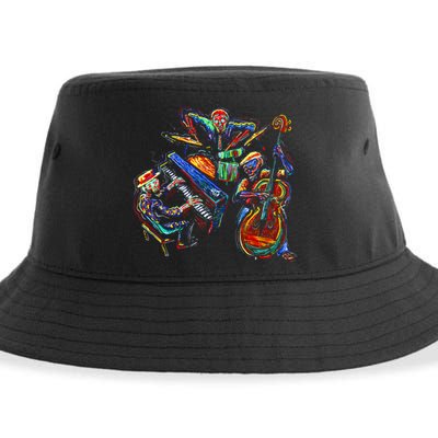 Dancing Skeleton Music Band Sustainable Bucket Hat