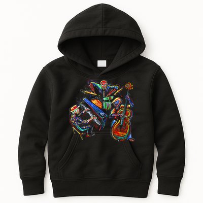 Dancing Skeleton Music Band Kids Hoodie