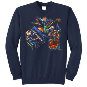 Dancing Skeleton Music Band Tall Sweatshirt