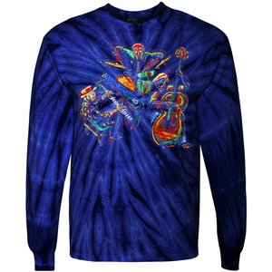 Dancing Skeleton Music Band Tie-Dye Long Sleeve Shirt