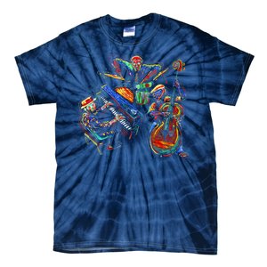 Dancing Skeleton Music Band Tie-Dye T-Shirt