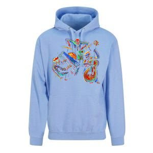 Dancing Skeleton Music Band Unisex Surf Hoodie