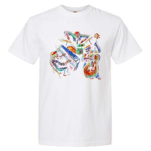 Dancing Skeleton Music Band Garment-Dyed Heavyweight T-Shirt