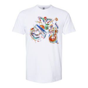 Dancing Skeleton Music Band Softstyle CVC T-Shirt