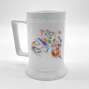 Dancing Skeleton Music Band Beer Stein