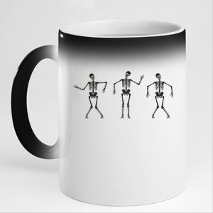 Dancing Skeletons Cute Halloween 11oz Black Color Changing Mug