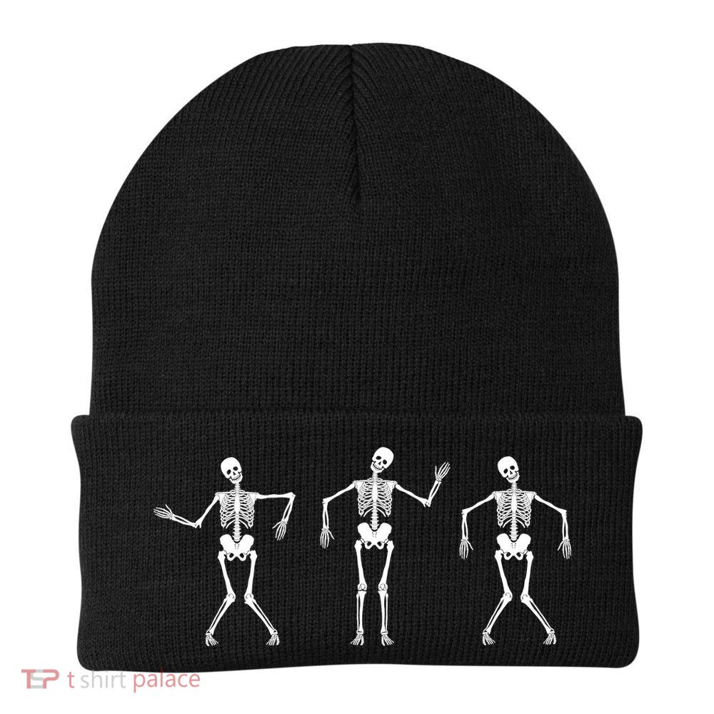 Dancing Skeletons Cute Halloween Knit Cap Winter Beanie