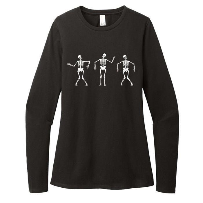 Dancing Skeletons Cute Halloween Womens CVC Long Sleeve Shirt