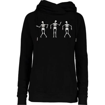 Dancing Skeletons Cute Halloween Womens Funnel Neck Pullover Hood