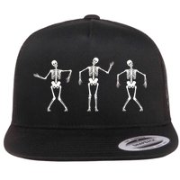 Dancing Skeletons Cute Halloween Flat Bill Trucker Hat