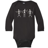 Dancing Skeletons Cute Halloween Baby Long Sleeve Bodysuit