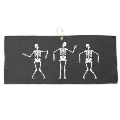 Dancing Skeletons Cute Halloween Large Microfiber Waffle Golf Towel