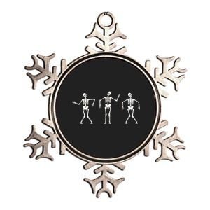 Dancing Skeletons Cute Halloween Metallic Star Ornament