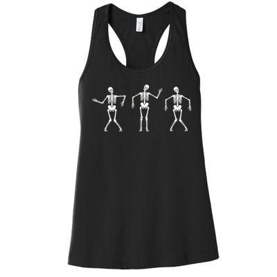 Dancing Skeletons Cute Halloween Women's Racerback Tank