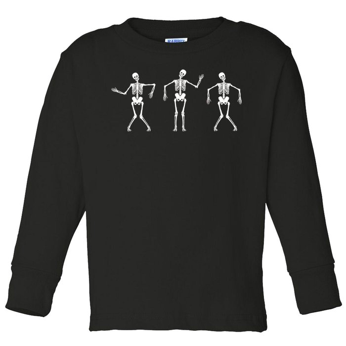 Dancing Skeletons Cute Halloween Toddler Long Sleeve Shirt