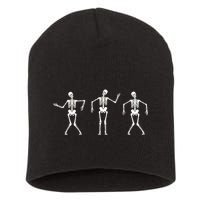 Dancing Skeletons Cute Halloween Short Acrylic Beanie