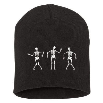 Dancing Skeletons Cute Halloween Short Acrylic Beanie