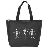 Dancing Skeletons Cute Halloween Zip Tote Bag