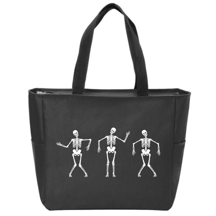 Dancing Skeletons Cute Halloween Zip Tote Bag