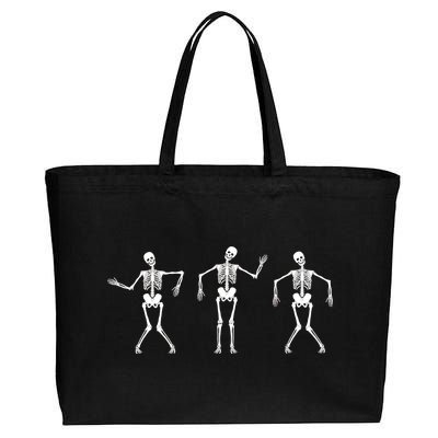 Dancing Skeletons Cute Halloween Cotton Canvas Jumbo Tote