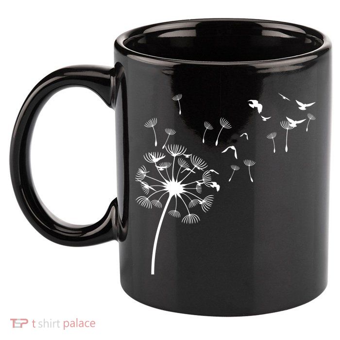 Dandelion Birds 11oz C Handle Ceramic Mug