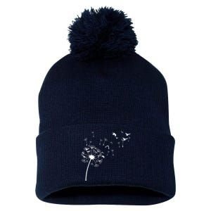 Dandelion Birds Pom Pom 12in Knit Beanie