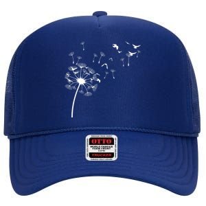 Dandelion Birds High Crown Mesh Back Trucker Hat