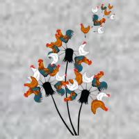 Dandelion Chicken Full Zip Hoodie