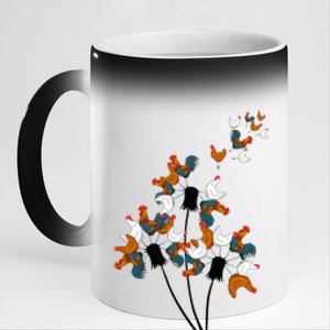 Dandelion Chicken 11oz Black Color Changing Mug